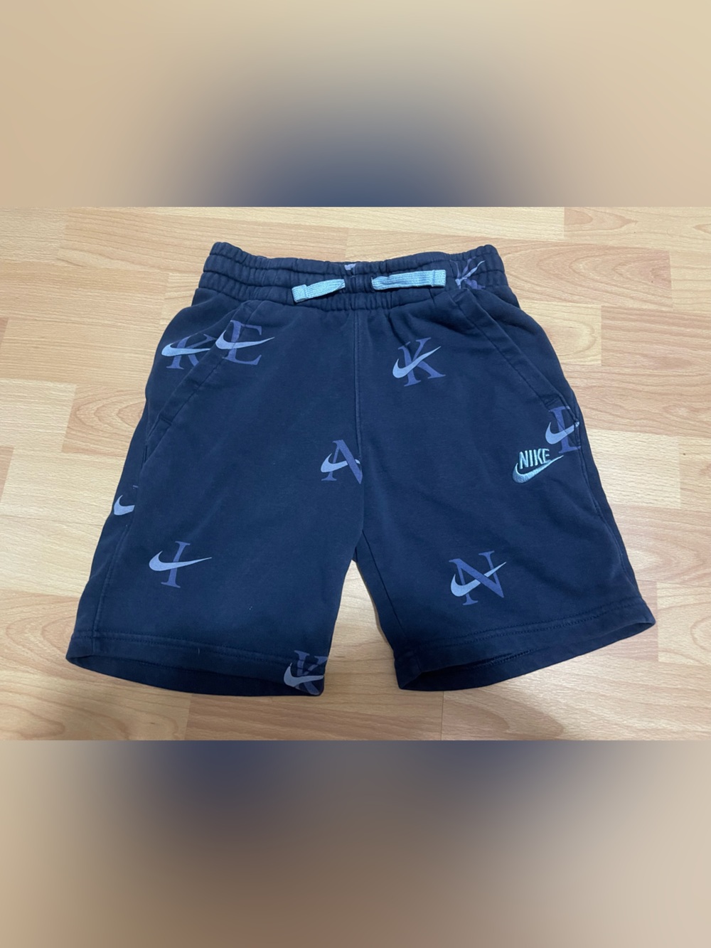 Nike Kids Navy Shorts with Light Blue Accents
